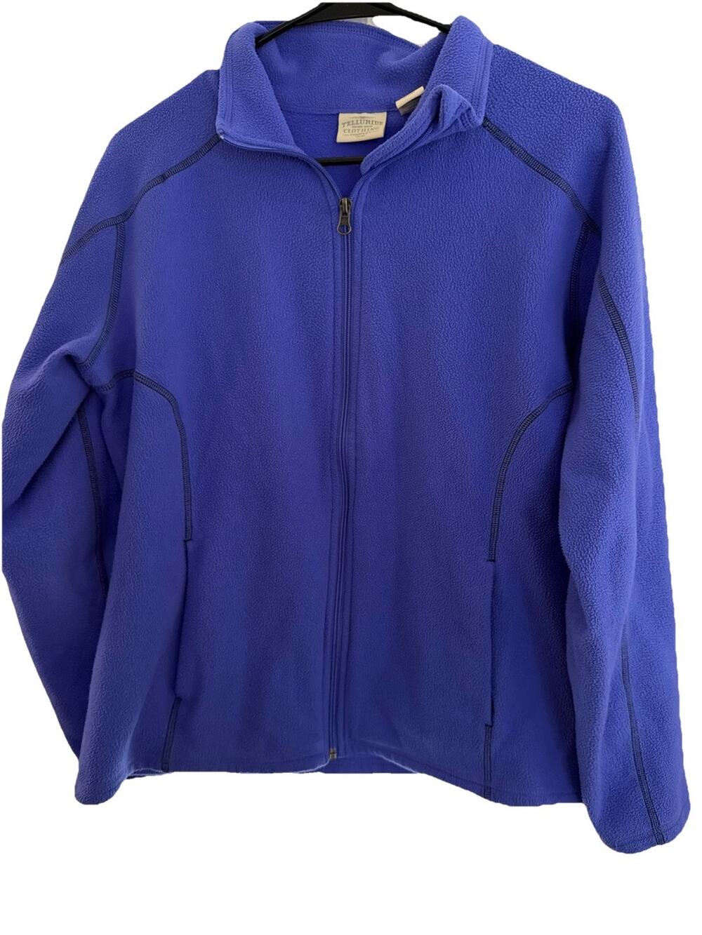 Telluride Clothing Co Women's L Blue Full Zip Fleece Jacket Soft Warm Layer